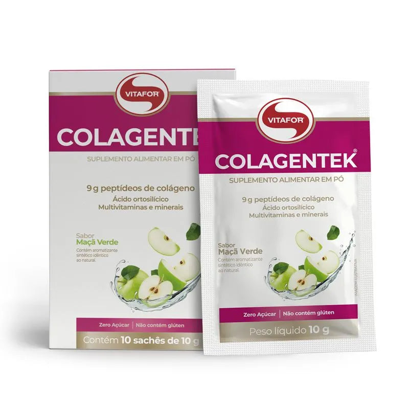 Colagentek - 10 sachês 10g maçã verde - Vitafor