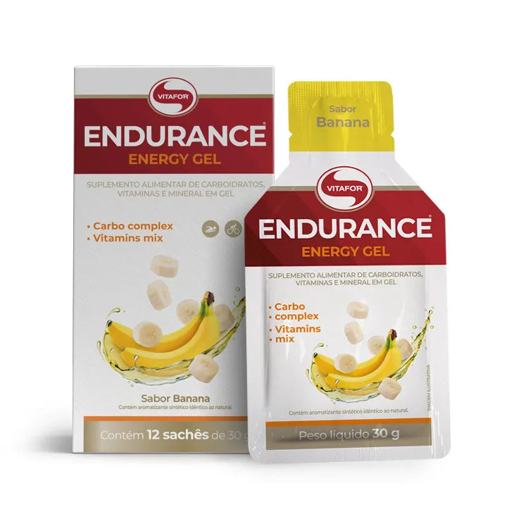 Endurance Energy gel - 12 sachês 30g banana - Vitafor