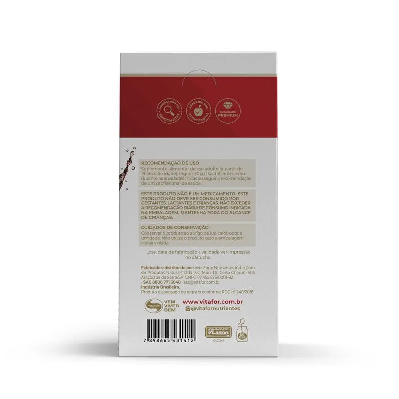Endurance Caffeine gel - 12 sachês 30g chocolate belga - Vitafor