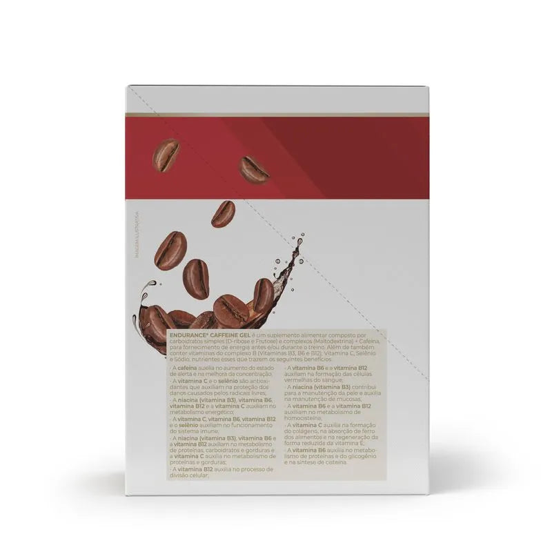 Endurance Caffeine gel - 12 sachês 30g mocha - Vitafor