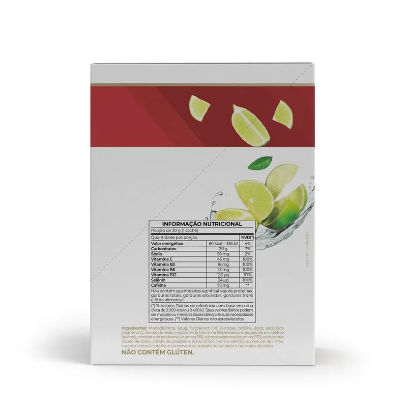 Endurance Caffeine gel - 12 sachês 30g limão - Vitafor