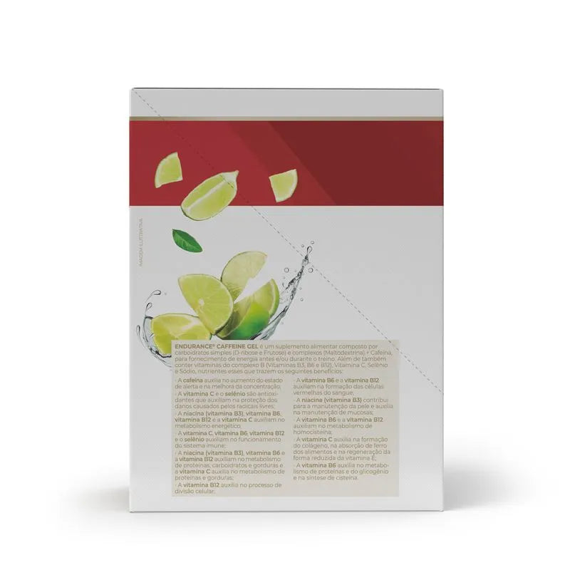 Endurance Caffeine gel - 12 sachês 30g limão - Vitafor