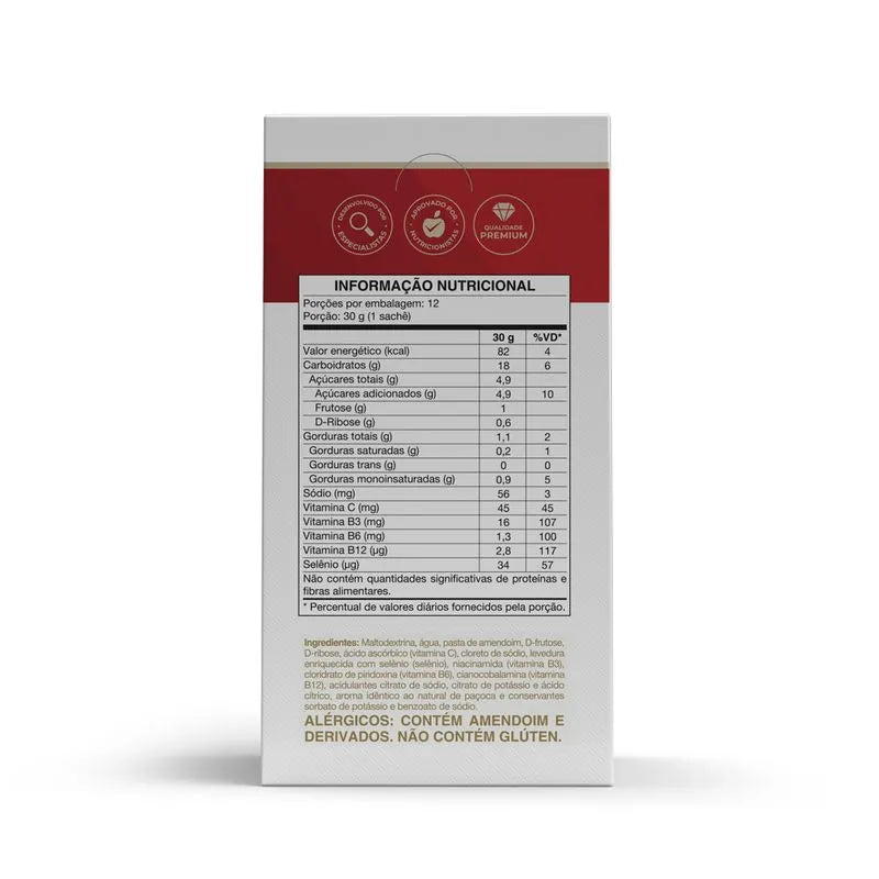 Endurance Energy gel - 12 sachês 30g paçoca- Vitafor