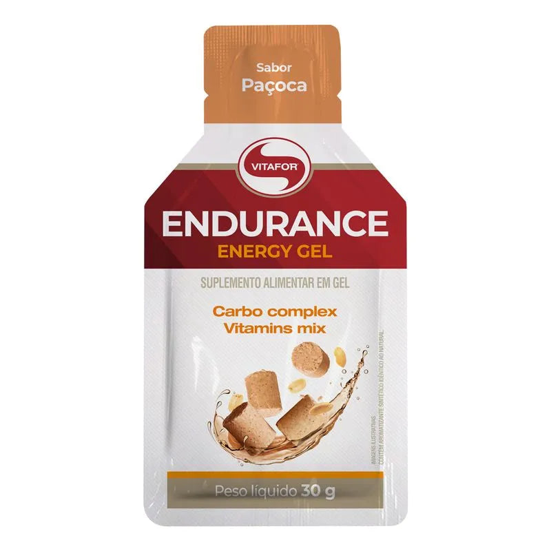 Endurance Energy gel - 12 sachês 30g paçoca- Vitafor