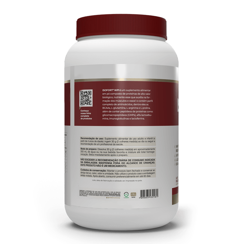 Whey Protein Isolado - Isofort - 900g frutas vermelhas - Vitafor