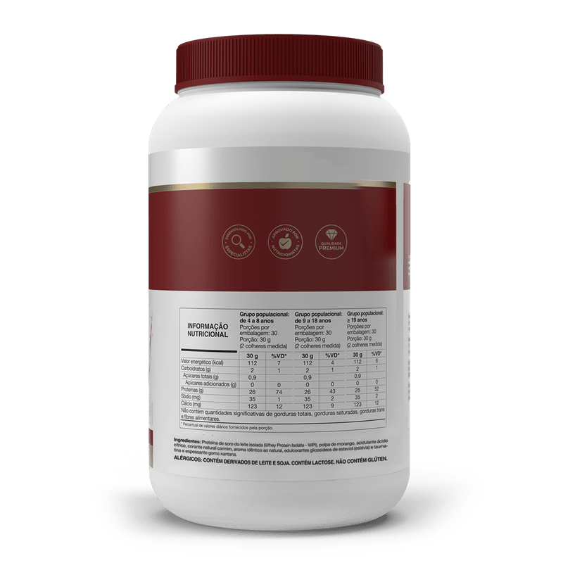 Whey Protein Isolado - Isofort - 900g frutas vermelhas - Vitafor