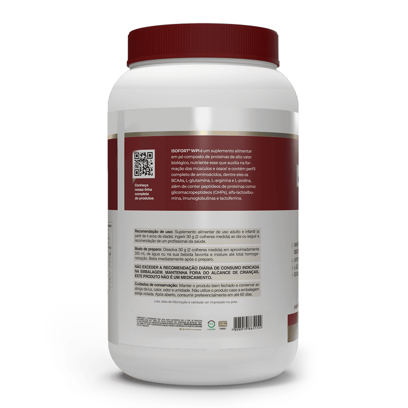 Whey Protein Isolado - Isofort - 900g neutro - Vitafor