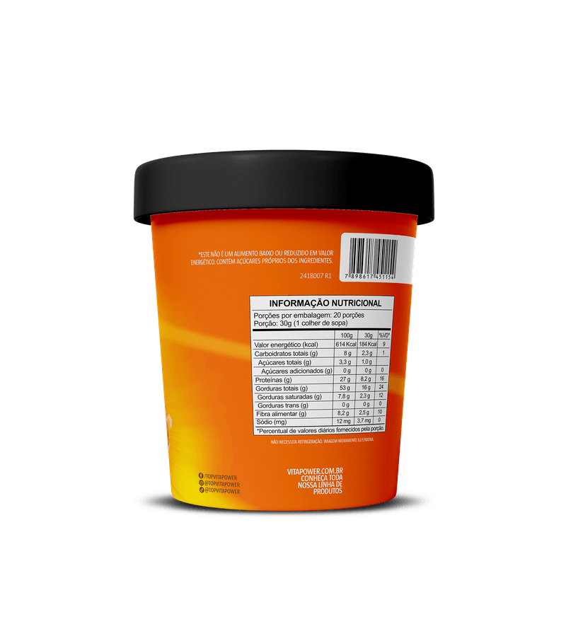 Pasta de Amendoim Super Crunchy 600g - Vitapower