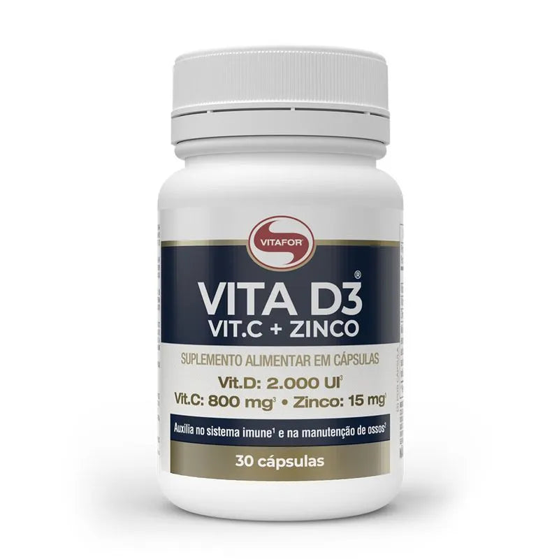 Vita D3 + C + Zinco - 30 Cap - Vitafor
