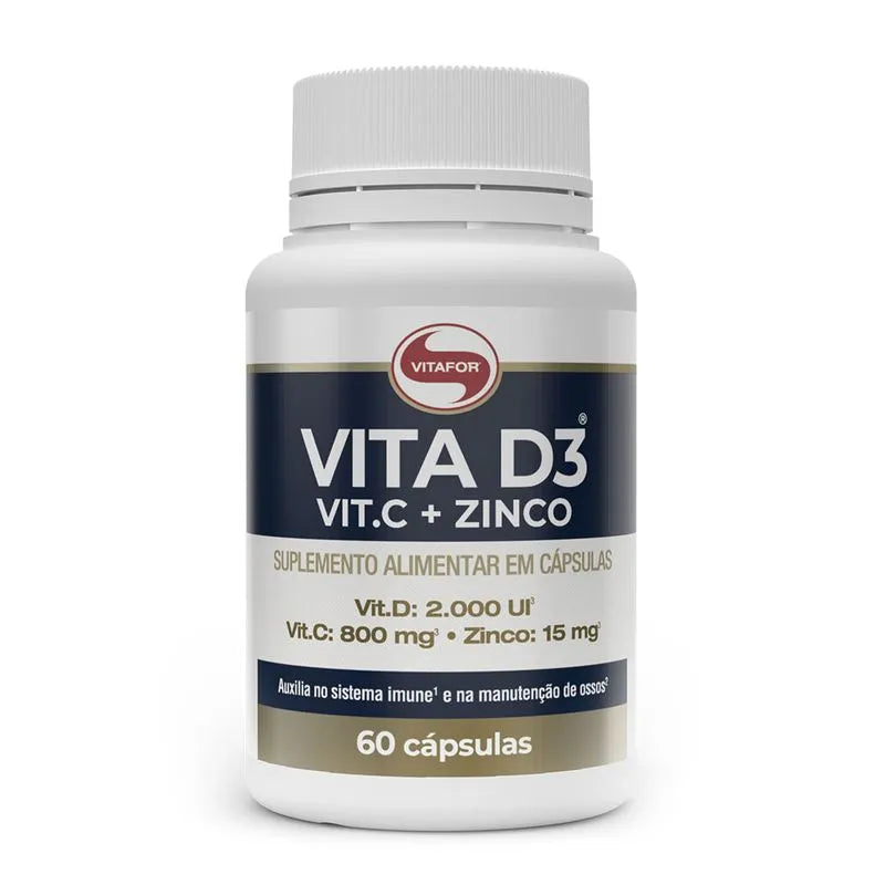 Vita D3 + C + Zinco - 60 Cap - Vitafor